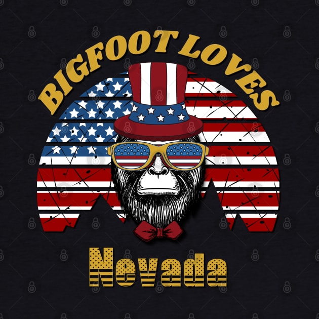 Bigfoot loves America and Nevada by Scovel Design Shop